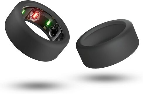 2 قطعة لـ Oura Ring Gen3 حافظة ناعمة من السيليكون لـ Oura Gen3 واقيات مضادة للخدش مقاومة للماء 2-أسود S 6/7/8/9 in Kuwait