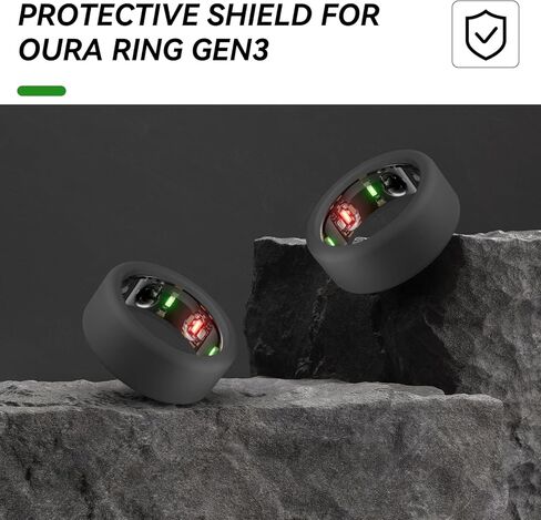2 قطعة لـ Oura Ring Gen3 حافظة ناعمة من السيليكون لـ Oura Gen3 واقيات مضادة للخدش مقاومة للماء 2-أسود S 6/7/8/9 in Kuwait