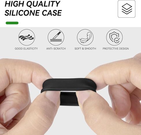 2 قطعة لـ Oura Ring Gen3 حافظة ناعمة من السيليكون لـ Oura Gen3 واقيات مضادة للخدش مقاومة للماء 2-أسود S 6/7/8/9 in Kuwait