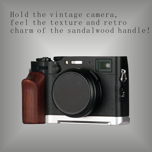 X100VI / X100V Handgrip L-Shape Grip with Quick Release Plate for Arca,Wood Side Handle,Compatible with FUJIFILM X100VI / X101V Cameras (Black Base/Red Sandalwood) in Kuwait