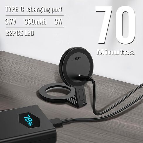 ضوء سيلفي لهاتف iPhone - تحكم باللمس، مغناطيسي، 6 أوضاع إضاءة، محمول، 32 مصباح LED، 2500-9000K، CRI=95+ (قطعة واحدة بيضاء) in Kuwait