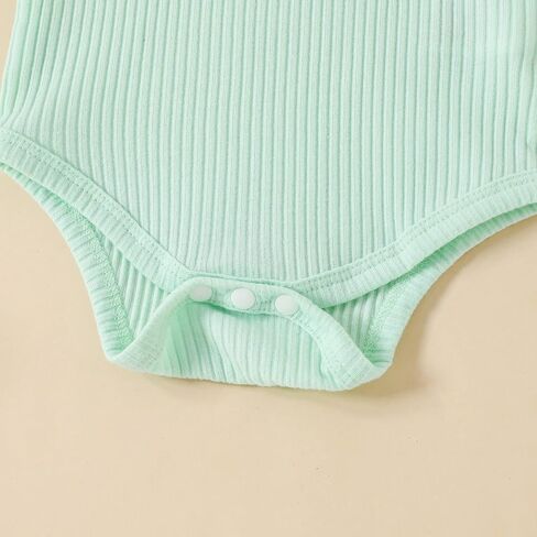 Thorn Tree Newborn Baby Girls Clothes Sleeveless Solid Romper Top & Rainbow Shorts Headband 3Pcs Summer Outfits in Saudi Arabia