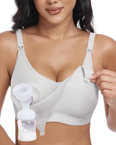 Wireless Seamless Pumping Bra Hands Free Nursing Bra Wirefree Comfort Wearable Breast Pump Bra in Kuwait