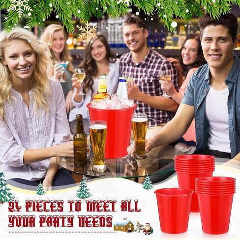 Layhit 24 Packs Plastic Ice Buckets for Parties 3 Liters Wine Bucket Portable Ice Holder for Party Disposable Wine Cooler for Wedding Party Beverage Champagne Soda and Beer(Black) in Saudi Arabia