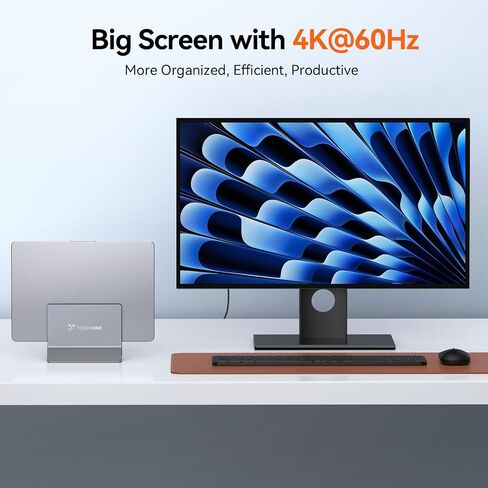 TobenONE Vertical Laptop Docking Station Stand for MacBook, Laptop Stand Docking Station with 4K@60Hz HDMI, SSD Card Slot Support M.2 NVMe SSD, USB Ports, for Chromes/Windows Laptop,Tablets, Mac Mini in Saudi Arabia