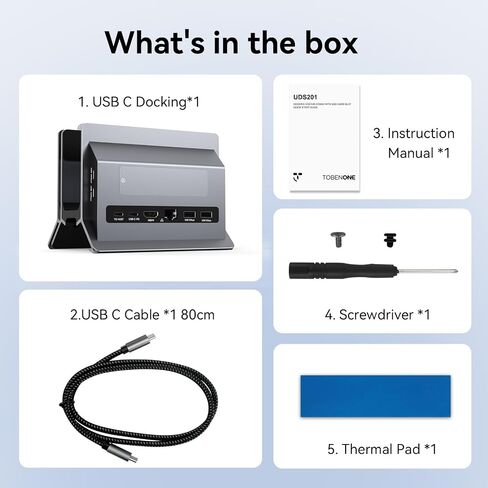 TobenONE Vertical Laptop Docking Station Stand for MacBook, Laptop Stand Docking Station with 4K@60Hz HDMI, SSD Card Slot Support M.2 NVMe SSD, USB Ports, for Chromes/Windows Laptop,Tablets, Mac Mini in Saudi Arabia