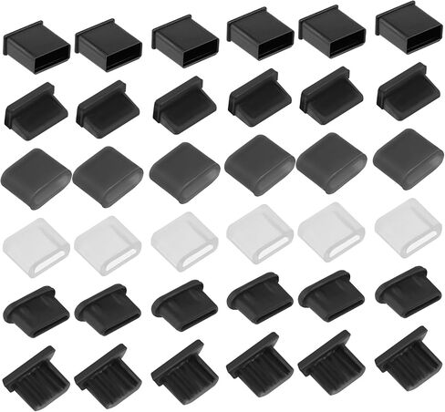 36 Pcs 6 Types USB Anti Dust Cover Plugs, USB C Dust Cover USB Type-C Dust Stopper Soft Micro USB Cap Port Protector USB A Port Protector Cover Anti Dust Cover for USB A, Type C, Micro USB in Saudi Arabia