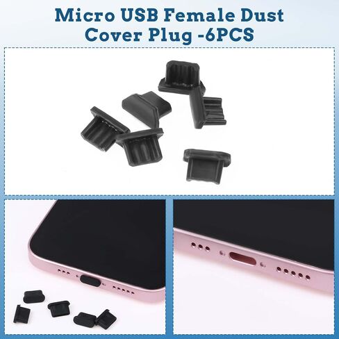 36 Pcs 6 Types USB Anti Dust Cover Plugs, USB C Dust Cover USB Type-C Dust Stopper Soft Micro USB Cap Port Protector USB A Port Protector Cover Anti Dust Cover for USB A, Type C, Micro USB in Saudi Arabia