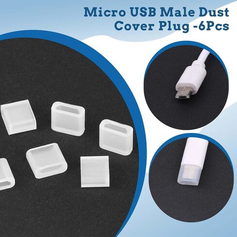 36 Pcs 6 Types USB Anti Dust Cover Plugs, USB C Dust Cover USB Type-C Dust Stopper Soft Micro USB Cap Port Protector USB A Port Protector Cover Anti Dust Cover for USB A, Type C, Micro USB in Saudi Arabia