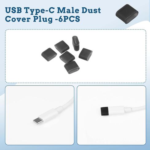 36 Pcs 6 Types USB Anti Dust Cover Plugs, USB C Dust Cover USB Type-C Dust Stopper Soft Micro USB Cap Port Protector USB A Port Protector Cover Anti Dust Cover for USB A, Type C, Micro USB in Saudi Arabia