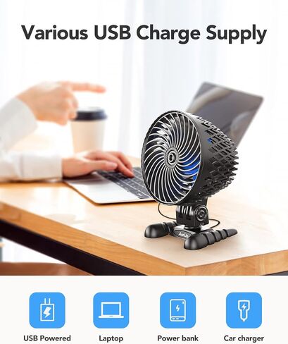 مروحة مكتب USB، مروحة طاولة بسرعات متغيرة CVT، محمولة هادئة، مروحة شخصية صغيرة لسطح المكتب للغرفة والمنزل والمكتب باللون الأرجواني in Saudi Arabia