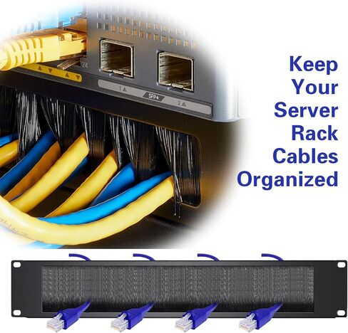 2U Brush Panel Cable Management, Nylon Dustproof Design, Enhances Airflow for 19-Inch Server Racks and Network Cabinets (2U 1PACK) in Saudi Arabia