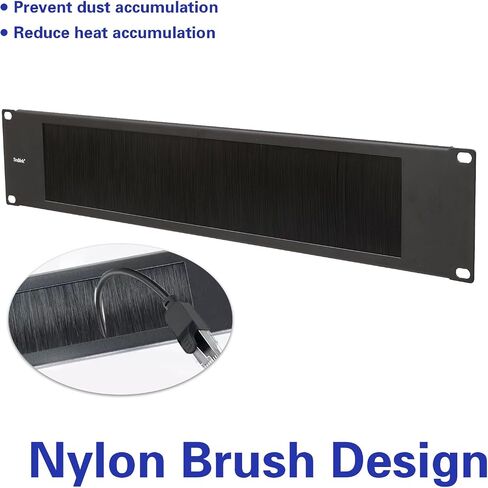 2U Brush Panel Cable Management, Nylon Dustproof Design, Enhances Airflow for 19-Inch Server Racks and Network Cabinets (2U 1PACK) in Saudi Arabia
