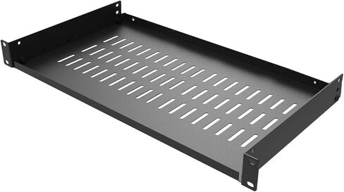 1U Server Rack Shelf 10" Deep - Universal Vented Rack Mount Cantilever Tray for 19" Network Equipment Rack & Cabinet Heavy Duty Steel, 1-Pack in Saudi Arabia