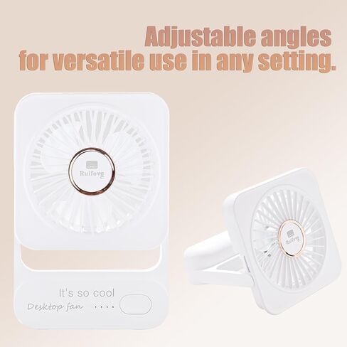 Desktop Fan A219 – Rechargeable, Ultra Quiet, 3-Speed Adjustable, 180° Rotation, Portable USB-C Fan with 2000mAh Battery – Perfect for Office, Home, and Camping - Green in Saudi Arabia