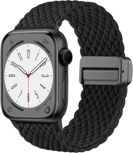 Charlam Sport Solo Loop متوافق مع سوار ساعة Apple 49 مم 45 مم 44 مم 42 مم 41 مم 40 مم 38 مم للرجال والنساء، حزام مضفر من النايلون المغناطيسي القابل للتعديل لساعة iWatch Ultra 2 SE Series 9 8 7 6 5 4 3 2 1 in Kuwait