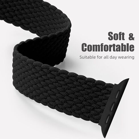 Charlam Sport Solo Loop متوافق مع سوار ساعة Apple 49 مم 45 مم 44 مم 42 مم 41 مم 40 مم 38 مم للرجال والنساء، حزام مضفر من النايلون المغناطيسي القابل للتعديل لساعة iWatch Ultra 2 SE Series 9 8 7 6 5 4 3 2 1 in Kuwait