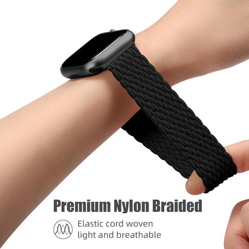 Charlam Sport Solo Loop متوافق مع سوار ساعة Apple 49 مم 45 مم 44 مم 42 مم 41 مم 40 مم 38 مم للرجال والنساء، حزام مضفر من النايلون المغناطيسي القابل للتعديل لساعة iWatch Ultra 2 SE Series 9 8 7 6 5 4 3 2 1 in Kuwait