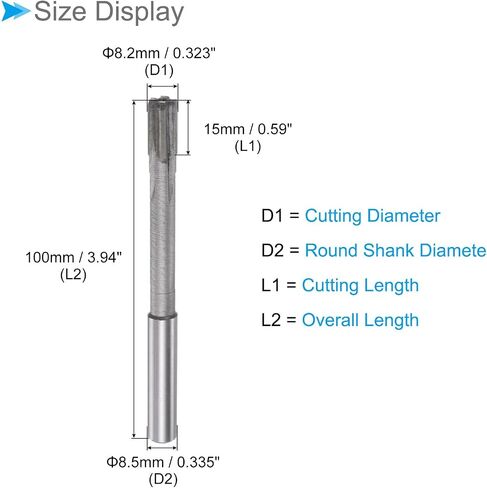 Chucking Reamer, 7.3mm Cutting Diameter, Carbide High Speed Steel Machine Milling Cutter - (Applications: for Aluminum, Copper) in Saudi Arabia