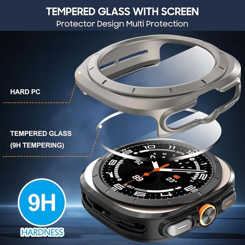 Suoman 4-Pack for Samsung Galaxy Watch 7 Ultra 47mm Screen Protector Case,PC Hard Bumper Tempered Glass Full Coverage Screen Protector Case for Galaxy Watch 7 Ultra 47mm in Saudi Arabia