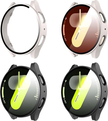 Suoman 4-Pack for Samsung Galaxy Watch 7 Ultra 47mm Screen Protector Case,PC Hard Bumper Tempered Glass Full Coverage Screen Protector Case for Galaxy Watch 7 Ultra 47mm in Saudi Arabia