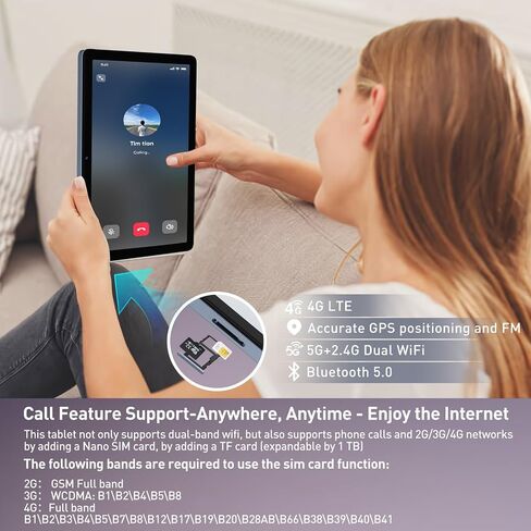 تابلت 2024 Android 14، أقراص خلوية 10.1 بوصة 4G مع فتحة مزدوجة لشريحة الاتصال، ذاكرة وصول عشوائي 14 جيجابايت (8+6 افتراضية) + ذاكرة وصول عشوائي 128 جيجابايت سعة 1 تيرابايت، ثماني النواة، شاشة Incell 1280x800، 5G WIFI، كاميرا مزدوجة، بطارية 7000 مللي أمبير in Saudi Arabia