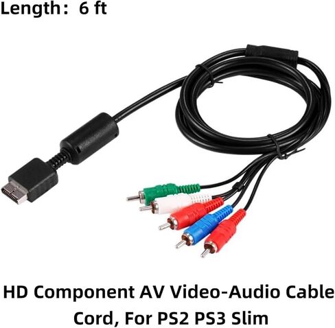 2 قطعة 6FT HD مكون AV فيديو وصلة كابل الصوت ل PS2 PS3 سليم AV الرصاص الإكسسوارات الرصاص سكارت in Kuwait
