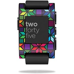 MightySkins Skin Compatible with Pebble Smart Watch – Stained Glass Window | Protective, Durable, and Unique Vinyl Decal wrap Cover | Easy to Apply, Remove, and Change Styles | Made in The USA