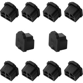 uxcell 10 Pcs RJ11 Anti Dust Plug Cap, Rubber Port Cover Stopper Anti Dust Plug Protector for RJ11 Plug Connectors Telephones, Black