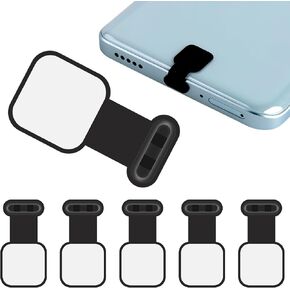 BLMHTWO 6 قطع USB C قابس غبار، غطاء قابس USB C مع لاصق قابل للإزالة مضاد للفقد USB C قابس غبار متوافق مع iPhone 15 Series Samsung Galaxy معظم أجهزة منفذ C