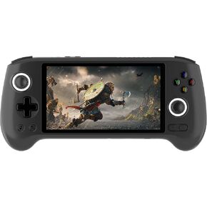 RG556 Retro Handheld Game Console 5.48-inch Touch AMOLED Screen Unisoc T820 Android 13 OS 8GB LPDDR4X Built-in 128G+256G SD Card WiFi Video Games Player(Blue Translucent)
