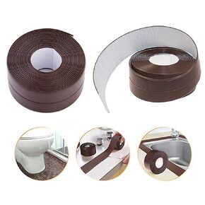2 Pack Caulk Strip Sealing Strip PE Self Adhesive Waterproof Tape for Bathtub Bathroom Shower Toilet Kitchen and Wall Sealing 11 Ft Length (Grey Tape)
