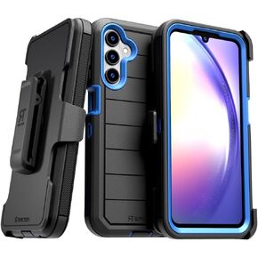 for Samsung Galaxy A15 5G (2024) Case with Belt Clip Holster & Kickstand, Screenless Protective Dual-Layer Shockproof Phone Case for Samsung Galaxy A15 4G - Black
