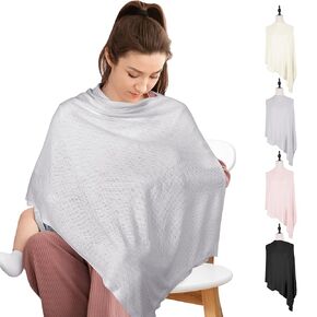 MVUOCR Breathable Nursing Cover, Breastfeeding Cover for Women, Privacy Nursing Covers Up for Breastfeeding, Multi-Use Ponchy Nursing Covers, Scarf, Shawl (Grey)