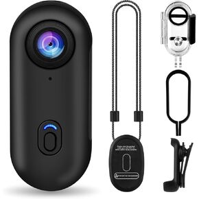 i3 4K Thumb Action Camera,Tiny Size, Mount Anywhere,Small Body Camera with Spring Clip,Portable Vlogging Camera,Hands-Free POV Recording,Helmet Camera for Cycling,Motorcycle (with 128G-Card, Black)