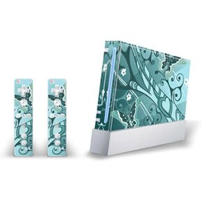Mightyskins Skin Decal Skin Compatible with Nintendo Wii Console + Two Wiimote Controllers Sticker- Butterfly Blues
