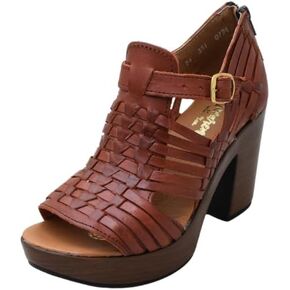 مجموعة ماكارينا صندل نسائي كاجوال بكعب عريض من الجلد الملون طراز مكسيكي بألوان متعددة 351 in Kuwait