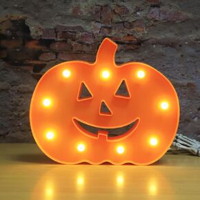 Pumpkin Marquee Sign Halloween Lights, Orange LED Night Lights Table & Wall Lamp for Bedroom, Kids' Room, Nursery Room, Home, Halloween Decorations -Pumpkin