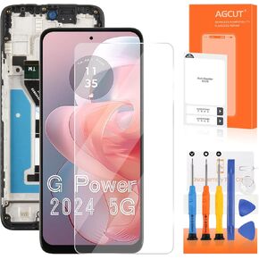 for Moto G Power 5G 2024 Screen Replacement for Moto G Power 2024 XT2415 LCD Display XT2415-1 LCD Digitizer Touch Screen Assembly Repair Part with Frame