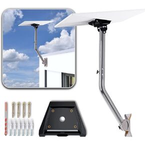 Adjustable Starlink Mounting Kit Gen 3, Ybervont Starlink Gen 3 Mount with 0-30° Adjustable Starlink Gen 3 Pipe Adapter for Starlink Internet Kit Satellite, Stainless Steel Starlink Wall Mount