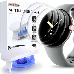 3-Pack for Pixel Watch Screen Protector, 9H Tempered Glass Waterproof Bubble Free Anti-Scratch Infinite HD Shield for Google Pixel Watch