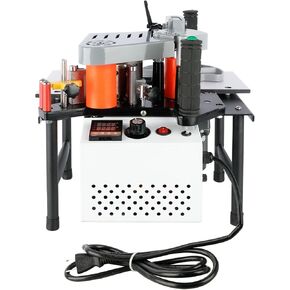 SOKO Portable Edge Banding Machine, Woodworking Edge Bander Machine Straight Curve Double Side Coating Glue, Edge Banding Speed 5-10m/min Adjustable
