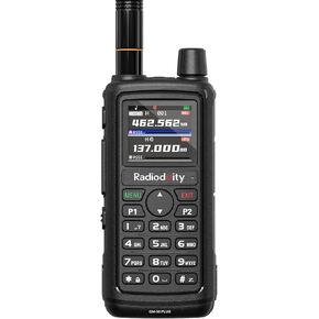 Radioddity GM-30 Plus GMRS راديو محمول، GMRS مكرر قادر، طويل المدى NOAA/UHF/VHF/Airband الماسح الضوئي وجهاز الاستقبال مع 1000 قناة، تتبع نظام تحديد المواقع العالمي (GPS)، بطارية 2500 مللي أمبير في الساعة شحن USB-C، حزمة واحدة