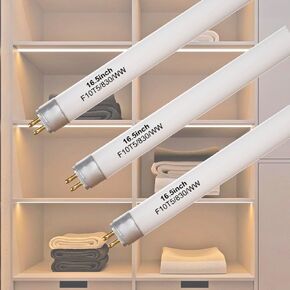 16" F10T5/830/L Fluorescent Bulb T5 10W 3000K Warm White Light Bulb Diameter 5/8" Replacement for Jasco Philips Under Cabinet Counter Light Fixtures (4 Pack)