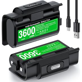 Rechargeable Xbox Battery Pack for Xbox One/Xbox Series X|S, Xbox Batteries with Fast Battery Charging Station for Xbox One/One S/One X/Elite1, Supports Play and Charge with 4 Cover