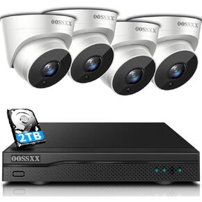 (4K/8.0 Megapixel & 130° Ultra Wide-Angle) with Audio PoE Dome Outdoor Home Security Camera System, Wired Outdoor Surveillance IP Cameras System