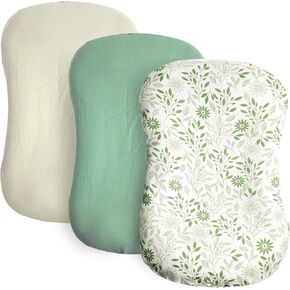 Organic Cotton Muslin Baby Lounger Cover 3 Pack, Newborn Slipcover Lounger Cover for Boys Girls Infant