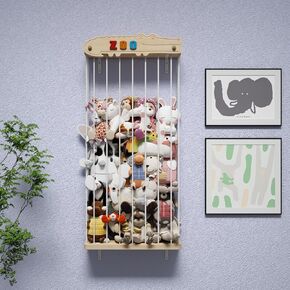 Stuffed Animal Storage Hammock or Net - Cute Hanging Stuffed Animals Toy Organizer Plushies Storage with ZOO Pattern for All Wall -Plushie Stuff Animal Holder Room Bedroom Decor
