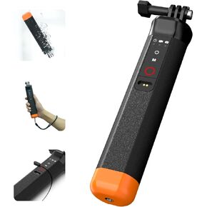 Floating Hand Grip with Remote Control Waterproof Monopod Compatible for Go Pro Hero13/12/11/10/9/8 Action Camera,Underwater Snorkeling Selfie Pole Stick with Safety Wrist Strap