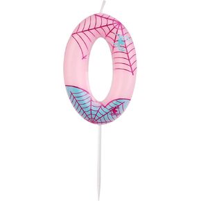 Spider Number Candle, Pink Spider Candle Spider Web Candle Spider Birthday Candles Number Cake Topper Spider Birthday Decorations for Girls Boys Birthday Party Halloween Decor (4)
